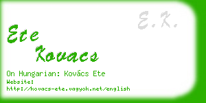 ete kovacs business card