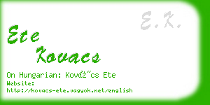 ete kovacs business card